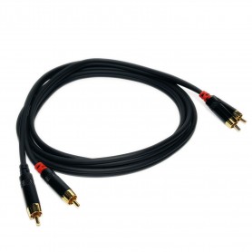 Cable de audio de alta calidad, cableado con 2 + 2 enchufes masculinos RCA. Longitud 2 metros.- Paquete: 100 piezas cada caja