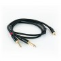 Cable de audio de alta calidad, cableado con 2 enchufes mono de 6.3 mm + 1 conector Estéreo Mini Jack 3.5mm. Longitud 3 metros.-