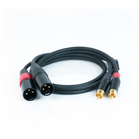Cable de audio de alta calidad, cableado con 2 enchufes masculinos RCA + 2 conectores macho XLR. Longitud 1 metro.- Paquete: 100