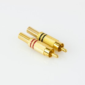 Enchufe RCA para 2,4, acabado de oro del cable de 6 mmq.