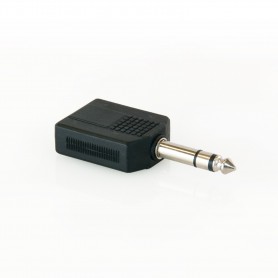 Adaptador ABS / METAL: 2 x Jack 6,3 mm Socket - & GT Conector estéreo 6,3 mm enchufe