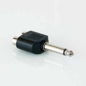 Adaptador ABS / Metal: 2 x Socket RCA - & GT Paquete de Mono Jack 6,3 mm: paquete: 100 piezas cada bolsa de polietileno